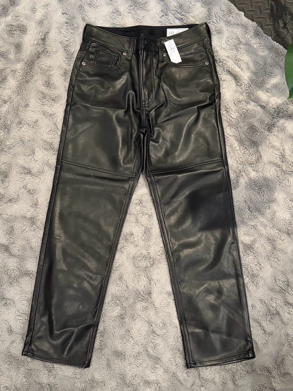 GAP Black Faux Leather High-Rise Skinny Pants